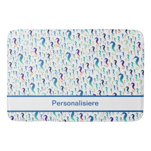 zee, dier, vis, zeepaard, kleur, kleurrijk; badmat (Voorkant)