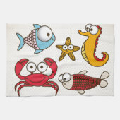 Zee dieren keukenhanddoek (Horizontaal)