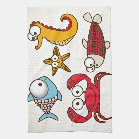 Zee dieren keukenhanddoek (Verticaal)