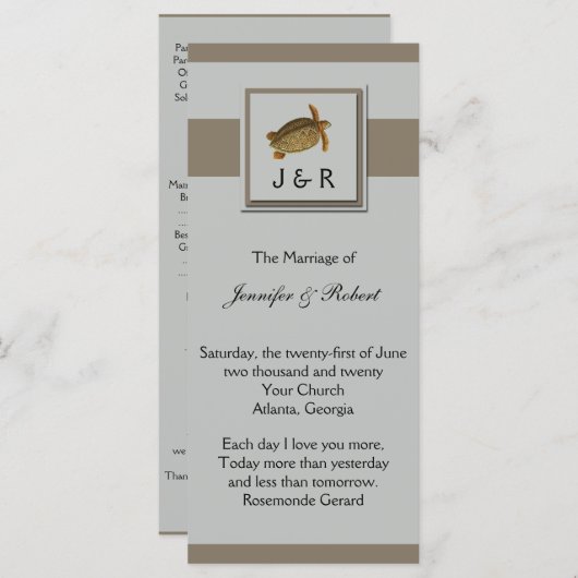  Zee Dieren Trouwprogramma Programma (Voorkant / Achterkant)