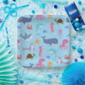 Zee Dieren Verjaardagsfeest Papieren Bordje (Feest)