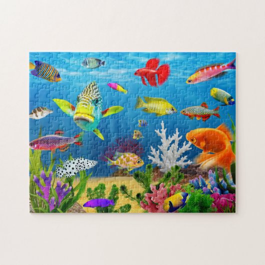 Zee dieren visje puzzel gift Onderwater Zee Levens (Horizontaal)