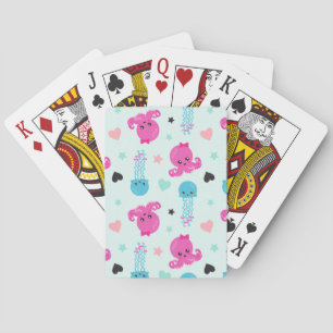 Zee Dieren, Zeeleven, Octopus, Kwal, Harten Pokerkaarten