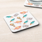 Zee dierpatroon bier onderzetter (Linkerzijde)
