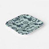 Zee dierpatroon Papieren Bordje (Gebogen)