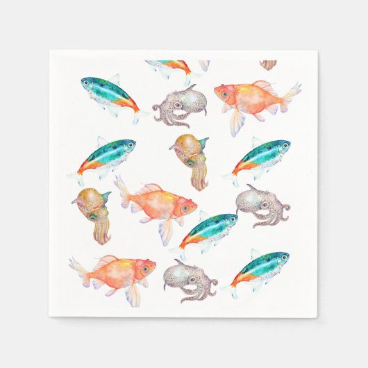 Zee dierpatroon servet (Voorkant)