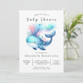 Zee Digital Whale Baby shower Kaart (Staand voorkant)