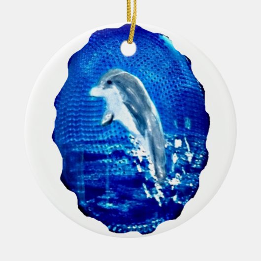 Zee dolfijn keramisch ornament (Voorkant)