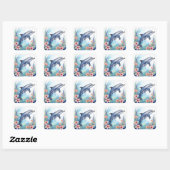 Zee Dolfijn Vierkante Sticker (Vel)