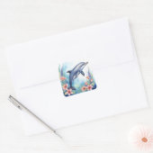 Zee Dolfijn Vierkante Sticker (Envelop)