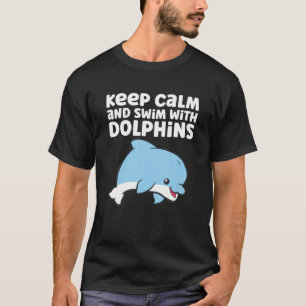 Zee Dolphin Ocean houdt kalm en zwom met dolfijnen T-shirt