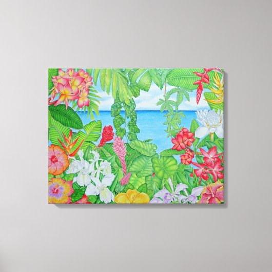 Zee door het Oerwoud Canvas Afdruk (Voorkant)