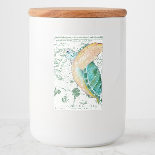 Zee Draai  Kaart wit Voedselcontainer Etiket (Voorkant)