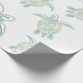 Zee draaiboeken Patroon wit groen Cadeaupapier (Hoek)