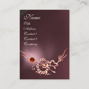 ZEE DRAGON 2 AMETHYST MONOGRAAF paars wit roze Visitekaartje