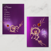 ZEE DRAGON 2 AMETHYST MONOGRAM paars wit rood Visitekaartje (Voorkant / Achterkant)