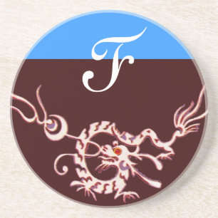 ZEE DRAGON 2 MONOGRAM blauw paars Zandsteen Onderzetter