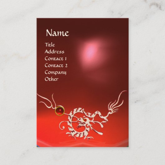 ZEE DRAGON 2 RUBY MONOGRAM blue red Visitekaartje (Voorkant)