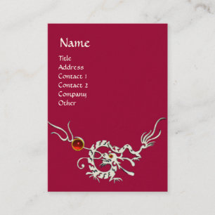 ZEE DRAGON 2 RUBY MONOGRAM white red paars Visitekaartje