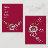 ZEE DRAGON 2 RUBY MONOGRAM white red paars Visitekaartje (Voorkant / Achterkant)