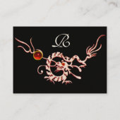 ZEE DRAGON 2 RUBY MONOGRAM zwart-wit rood Visitekaartje (Achterkant)