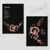 ZEE DRAGON 2 RUBY MONOGRAM zwart-wit rood Visitekaartje (Voorkant / Achterkant)