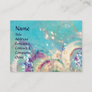 ZEE DRAGON ,aqua blauw, wit, geel roze paarse Visitekaartje