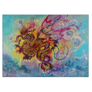 ZEE DRAGON Aqua Blue Pink Fantasy Snijplank