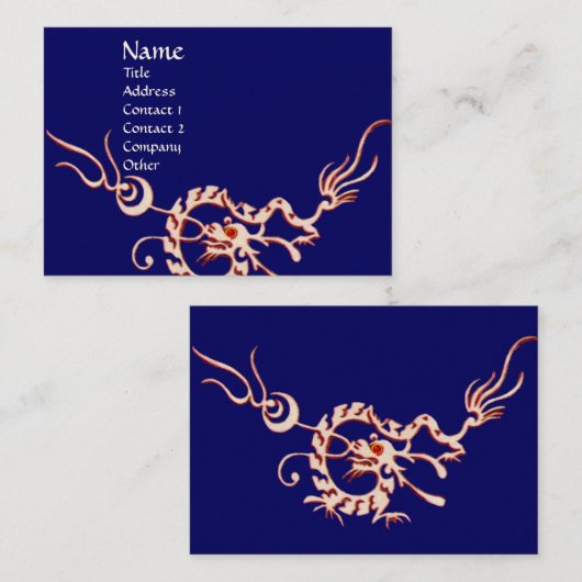 ZEE DRAGON blauw rood zwart-wit Visitekaartje (Voorkant / Achterkant)