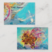 ZEE DRAGON, blauwe gele roze paars Visitekaartje (Voorkant / Achterkant)