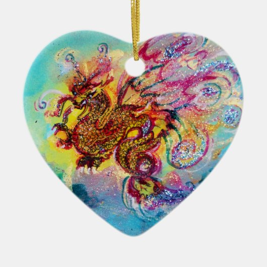 ZEE DRAGON Heart Keramisch Ornament (Voorkant)