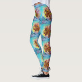 ZEE DRAGON in blauw goud geel roze fantasie Leggings (Links)