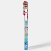 ZEE DRAGON IN GOLD BLUE SPARKLES MONOGRAM Case-Mate iPhone CASE (Achterkant / Links)