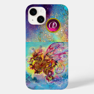 ZEE DRAGON PINK PAARS GEM STONE MONOGRAM Case-Mate iPhone 14 HOESJE