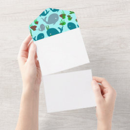 Zee Dream Handgetekende Baby Invitations Ocean Zee All In One Uitnodiging