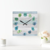 Zee Driftwood Vierkante Klok (Huis)