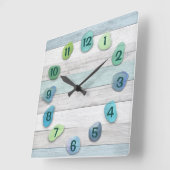 Zee Driftwood Vierkante Klok (Hoek)