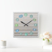 Zee driftwood vierkante klok (Huis)