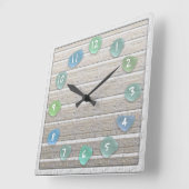 Zee driftwood vierkante klok (Hoek)