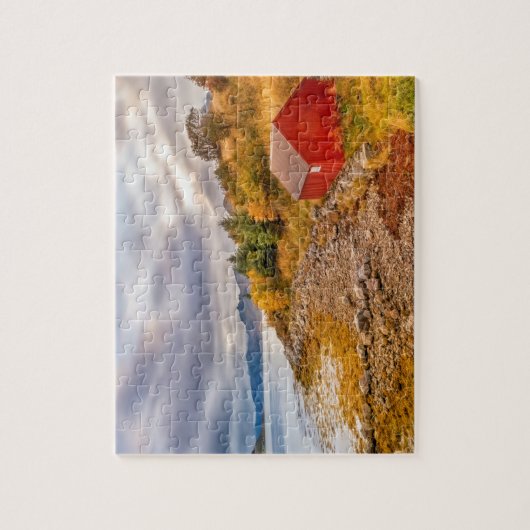 Zee- en bergachtige Uitzichten in Lofoten Nordland Legpuzzel (Verticaal)