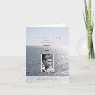 Zee en boot Foto Lijst Sympathie Dank u Bedankkaart