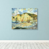 Zee en Cliffs van Pierre Renoir,  Kunst Canvas Afdruk (Insitu (Houten vloer))