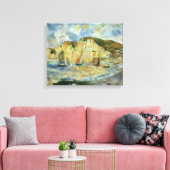 Zee en Cliffs van Pierre Renoir,  Kunst Canvas Afdruk (Insitu (Woonkamer))