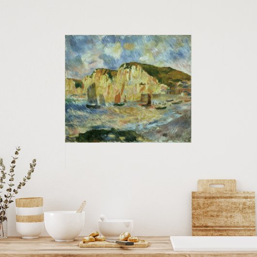 Zee en Cliffs van Pierre Renoir,  Kunst Poster (Keuken)
