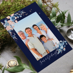 Zee en groeten Nautische Kerst Foto Briefkaart