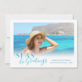 Zee en groeten Tropische kust  Feestdagenkaart (Voorkant)