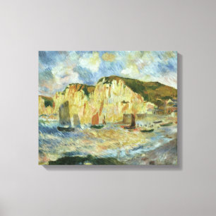 Zee en Kliffen van Pierre Renoir, Vintage Fine Art Canvas Afdruk