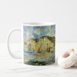 Zee en Kliffen van Pierre Renoir, Vintage Fine Art Koffiemok