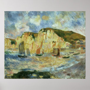 Zee en Kliffen van Pierre Renoir, Vintage Fine Art Poster