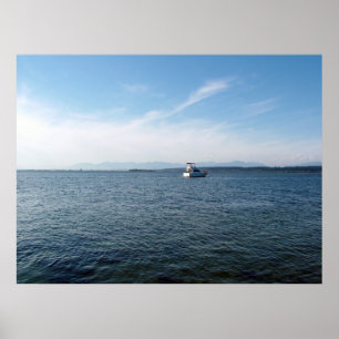 Zee en lucht, boot poster